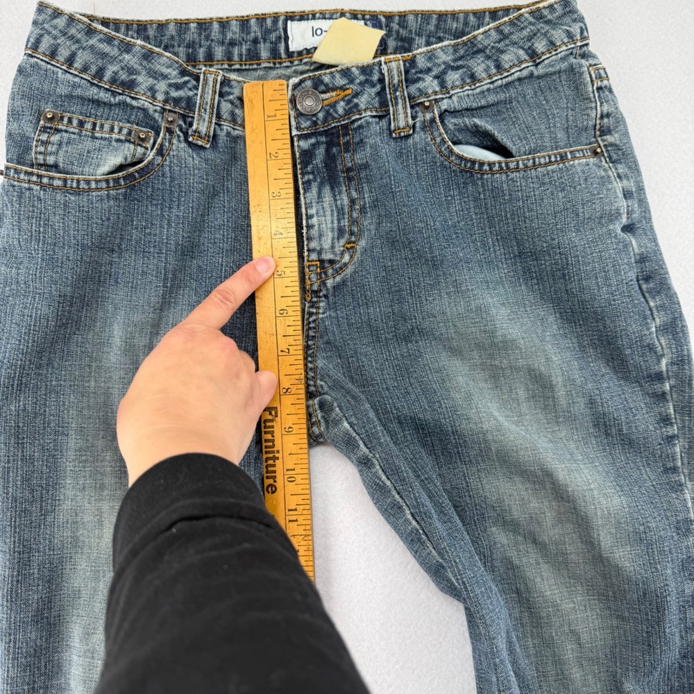 Vtg Y2K Jordache Lo-Rise Flare Jeans Womens Blue Denim Bootcut Diagonal Seam 28" - Picture 6 of 10